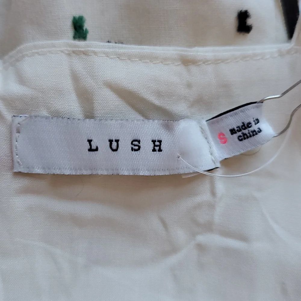 LUSH Cream Polka Dot Romper, Size S - Picture 4 of 6